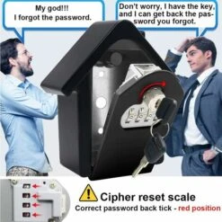 Boite A Cle Securisee Mural Boite A Clé Avec Code Numérique & Clés D'urgence, Grand Key Safe Box Format Coffre A Clef Extérieur Pour Maison, Bureau, Usine, Garages (Noir Complet) 8 Boite A Cle Securisee Mural Boite A Clé Avec Code Numérique & Clés D'urgence, Grand Key Safe Box Format Coffre A Clef Extérieur Pour Maison, Bureau, Usine, Garages (Noir Complet) -Promos Matériel Boutique 95921242 4