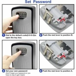 Boite à Clé Sécurisée, Supérieur Grand Clés Boîte, Coffre à Clé Avec Code Numérique à 4 Chiffres, Boite A Clef Mural Sécurisé Pour Intérieur Extérieur Maison Bureau Garage École Gymnase -Promos Matériel Boutique 95971520 3