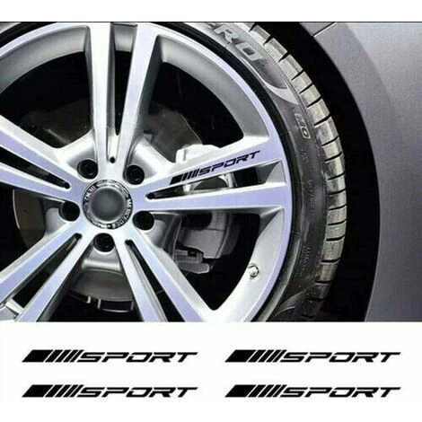4pc Roues Jantes Sport Course Autocollant Rayures Autocollants Emblème Pare-chocs Course Voiture SUV Camion (noir) 1 4pc Roues Jantes Sport Course Autocollant Rayures Autocollants Emblème Pare-chocs Course Voiture SUV Camion (noir)