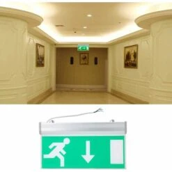 Acrylique LED éclairage De Sortie De Secours Signe Indicateur D'évacuation De Sécurité 110-220V Remise -Promos Matériel Boutique 96098159 3