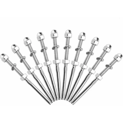 10 Pcs Tendeurs De Câbles Filetés Fendeur Câble Inox Garde Corps Câble Tendu Câble Inox Garde Corps Connecteur De Câble Métallique Avec Écrou Joint Pour Systèmes Gréement Garde-Corps 1/8",Superma 1 10 Pcs Tendeurs De Câbles Filetés Fendeur Câble Inox Garde Corps Câble Tendu Câble Inox Garde Corps Connecteur De Câble Métallique Avec Écrou Joint Pour Systèmes Gréement Garde-Corps 1/8",Superma
