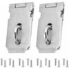 Porte-cadenas　2Pcs Moraillon Résistant Et Agrafe Serrure, Acier Inoxydable Porte Verrous, Porte Fermoir Avec 16Pcs Des Vis, 4 Pouces