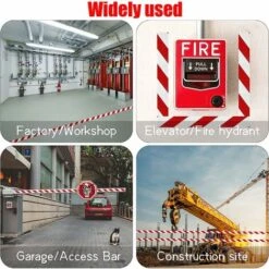 Ruban De Signalisation　Ruban Adhésif De Signalisation - 4 Cm X 16 M Par Rouleau - Pour Le Marquage Au Sol/sécurité - Rayures Rouge Et Blanc -Promos Matériel Boutique 96341533 5