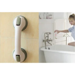 Poignée De Salle De Bain Et WC　2 PCS Poignée Baignoire De Sécurité/Poignée/ventouse De Douche Pour Salle De Bain + WC (Gris) -Promos Matériel Boutique 96341651 5