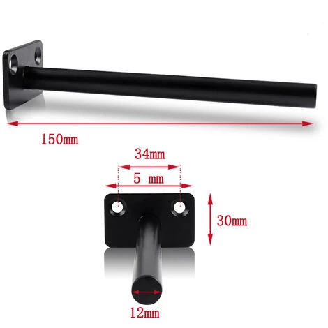 Support Pour Etagère Flottante Invisible, Support D'Étagère Invisible En Métal, Support D'Étagère Caché, Support D’ Étagère Caché Robuste,Noir 20cm,2 Trous,4 Pièces 2 Support Pour Etagère Flottante Invisible, Support D'Étagère Invisible En Métal, Support D'Étagère Caché, Support D’ Étagère Caché Robuste,Noir 20cm,2 Trous,4 Pièces – Image 2