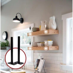 Support Pour Etagère Flottante Invisible, Support D'Étagère Invisible En Métal, Support D'Étagère Caché, Support D’ Étagère Caché Robuste,Noir 20cm,2 Trous,4 Pièces 8 Support Pour Etagère Flottante Invisible, Support D'Étagère Invisible En Métal, Support D'Étagère Caché, Support D’ Étagère Caché Robuste,Noir 20cm,2 Trous,4 Pièces -Promos Matériel Boutique 96715452 4