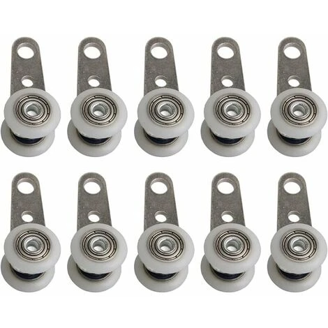 Lot De 10 Roulettes Pour Baies Vitrées Ou Portes Coulissantes - En Métal Et En Plastique - 4,5 X 1,9 Cm 1 Lot De 10 Roulettes Pour Baies Vitrées Ou Portes Coulissantes - En Métal Et En Plastique - 4,5 X 1,9 Cm
