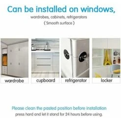 2 Pcs Serrures De Fil De Périmètre, Serrure De Porte De Réfrigérateur Sécurité Enfant Super Glue Lock Pour Réfrigérateur Armoire Tiroir Fenêtre Outil De Verrouillage De Porte (Noir) KAEJYIUT -Promos Matériel Boutique 97012878 5