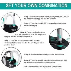 Cadenas à Combinaison à 4 Chiffres Pour Salle De Sport, école, Extérieur Et Casier Des Employés, Noir 9 Cadenas à Combinaison à 4 Chiffres Pour Salle De Sport, école, Extérieur Et Casier Des Employés, Noir -Promos Matériel Boutique 97525417 5