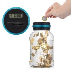 Compteur De Tirelire Numérique, Pot De Comptage Automatique De Pièces, Bote D'économie D'argent, Conteneur De Pot D'économie De Pièces Avec écran LCD Et Grande Capacité Pour Enfants Adultes (1,8 L)