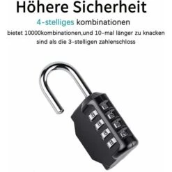 Serrure à Combinaison, Serrure à Combinaison 2 Pièces Cadenas à 4 Chiffres Cadenas De Gymnastique Réarmable Résistant Aux Intempéries Serrure à Combinaison Pour Porte D'école Cltures De Jardin (noir) -Promos Matériel Boutique 97633806 4