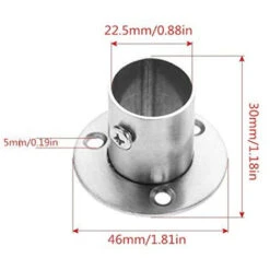 Support De Tube Rond En Acier Inoxydable De 2 Pièces, Ensemble De Bride De Tige, Support De Tige De Garde-Robe, Support D'extrémité De Barre De Direction Avec Vis, 22Mm -Promos Matériel Boutique 97667397 3