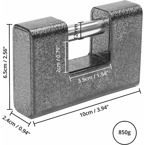 GP Cadenas Exterieur Ultra Robuste Avec 4 Clés - Gros Cadenas Monobloc En Acier Solide Trempé - Manille De 12mm D’Épaisseur - Protège Portes De Garages, Containers, Barrières Et Entrepôts 2 GP Cadenas Exterieur Ultra Robuste Avec 4 Clés - Gros Cadenas Monobloc En Acier Solide Trempé - Manille De 12mm D’Épaisseur - Protège Portes De Garages, Containers, Barrières Et Entrepôts – Image 2