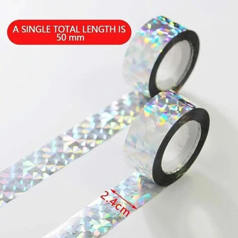 Ruban Anti-oiseaux, 2 Pièces De Ruban Répulsif Pour Oiseaux, Ruban Réfléchissant Pour Oiseaux, Ruban Dissuasif, Ruban Adhésif Double Face Laser Pour Effrayer Les Oiseaux, Effrayer Les Oiseaux, Protége 2 Ruban Anti-oiseaux, 2 Pièces De Ruban Répulsif Pour Oiseaux, Ruban Réfléchissant Pour Oiseaux, Ruban Dissuasif, Ruban Adhésif Double Face Laser Pour Effrayer Les Oiseaux, Effrayer Les Oiseaux, Protége – Image 2