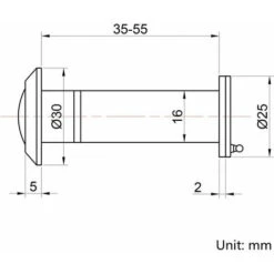 Judas Visionneuse Porte 16mm à Un Angle Large De 200° Pour Épaisseur De Porte De 35 à 55mm Avec Couvercle De Confidentialité - NoirPETITES ECREVISSES Thsinde -Promos Matériel Boutique 97978798 5
