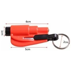 5Pcs Mini Safety Hammer With Keychain, Window Breaker Seat Belt Cutter Safety Emergency Survival Tool (Red) -Promos Matériel Boutique 98244556 3