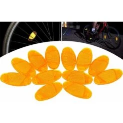 LECHUANG Catadioptre Velo 8 Pièces, Unisexe Réflecteurs Pour Rayon Vélo Avec Support à Clip, Signalisation Réfléchissante Pour Tout Type De Vélo