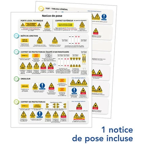 Etiquettes Photovoltaïques Kit De 65 Adhésifs Photovoltaïques + Notice De Pose (C1543). Signalisation Photovoltaïque Complète Conforme CONSUEL Et UTE C 15 712 3 Etiquettes Photovoltaïques Kit De 65 Adhésifs Photovoltaïques + Notice De Pose (C1543). Signalisation Photovoltaïque Complète Conforme CONSUEL Et UTE C 15 712 – Image 3