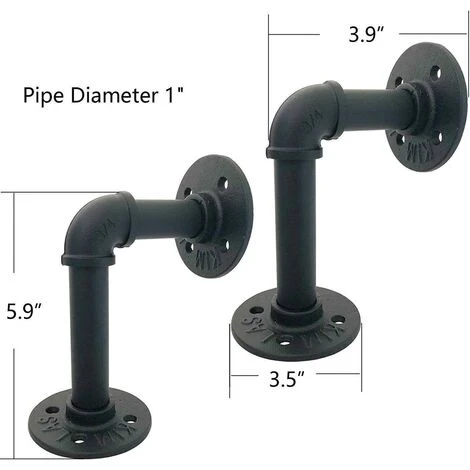 4PCS Support Étagère Mural 15 X 8 Cm Rétro En Métal Équerre De Tuyau Industriel Bride De Plancher Shelf Brackets Pour Déco Salon/Chambre/Salle D'étude MOONSTARS 2 4PCS Support Étagère Mural 15 X 8 Cm Rétro En Métal Équerre De Tuyau Industriel Bride De Plancher Shelf Brackets Pour Déco Salon/Chambre/Salle D'étude MOONSTARS – Image 2