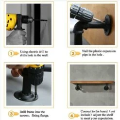 4PCS Support Étagère Mural 15 X 8 Cm Rétro En Métal Équerre De Tuyau Industriel Bride De Plancher Shelf Brackets Pour Déco Salon/Chambre/Salle D'étude MOONSTARS 8 4PCS Support Étagère Mural 15 X 8 Cm Rétro En Métal Équerre De Tuyau Industriel Bride De Plancher Shelf Brackets Pour Déco Salon/Chambre/Salle D'étude MOONSTARS -Promos Matériel Boutique 98793085 4