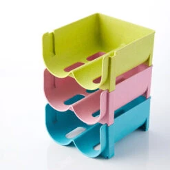Porte-bouteilles De Réfrigérateur De 3 Pièces, Bouteilles En Plastique Empilables De Porte-bouteilles