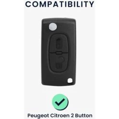 Accessoire Clé De Voiture Compatible Avec Peugeot Citroen Clef De Voiture 2-Bouton（Noir）- Coque En Silicone Souple Pour Clef De Voiture -Promos Matériel Boutique 98869542 5