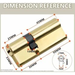 LECHUANG 1 Pièce Cylindre En Laiton Euro 30/50 Mm, Serrure à Cylindre Clé/clé 80 Mm Avec 5 Clés Horizontales En Laiton, Anti-crochetage, Anti-perçage, Anti-claquement, Anti-choc, Finition Laiton Poli -Promos Matériel Boutique 98899655 3