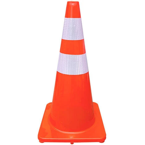 LECHUANG 1 X Cône De Signalisation Orange Blanc Réfléchissant 60 Cm Cônes De Circulation 1 LECHUANG 1 X Cône De Signalisation Orange Blanc Réfléchissant 60 Cm Cônes De Circulation