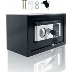 Coffre Fort à Combinaison En Acier 12L Coffre Fort Code Digital Avec Clé De Sécurité & Fonctions D'Alarme - Noir+Argent NAIZY -Promos Matériel Boutique 99356358 4