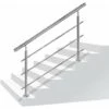 Support De Main Courante Inox Garde-corps Avec 2 Poteaux Pour Balcon Escalier Intérieur Et Extérieur - 160cm 3 Entretoises NAIZY
