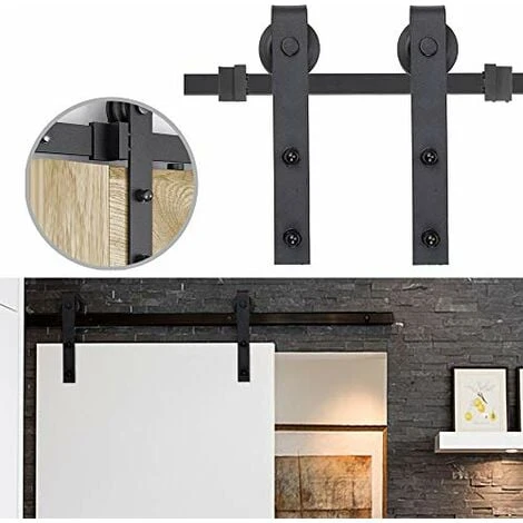 Lot De Ferrures De Porte Coulissantes 366 Cm - Système De Porte Coulissante - Rail De Roulement - Rail De Suspension Complet NAIZY 1 Lot De Ferrures De Porte Coulissantes 366 Cm - Système De Porte Coulissante - Rail De Roulement - Rail De Suspension Complet NAIZY