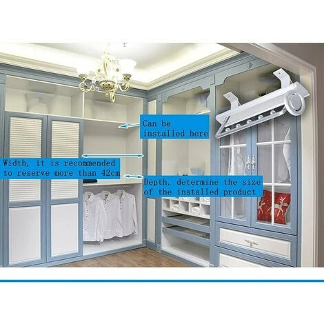 Heavy Duty Porte-vêtements Extractible Porte Pantalon Cintre Coulissant,penderie Telescopique,Rail De Suspension Pour Armoire à Vêtements,T-Audace 2 Heavy Duty Porte-vêtements Extractible Porte Pantalon Cintre Coulissant,penderie Telescopique,Rail De Suspension Pour Armoire à Vêtements,T-Audace – Image 2