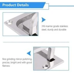 GP Accessoire De Levage,1pcs Poignée De Tirage Bateau De Trappe, Traction En Acier Inoxydable Casier De Trappe Affleurant De Bateau -Promos Matériel Boutique 99639948 3