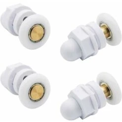 Roulettes De Douche Roue Pour Porte De Douche Roulettes Coulissantes Rouleaux De Porte De Douche Laiton Cabine De Douche Porte A Roulette Roue De Porte Poulies Accessoire Matériel Outil 4Pcs