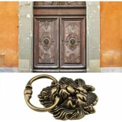 Heurtoir De Porte D'entrée De Remplacement De Tête De Tigre De Conception En Bronze Antique -Promos Matériel Boutique 99979964 4